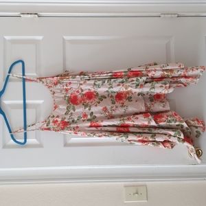 Asymmetrical floral mini dress